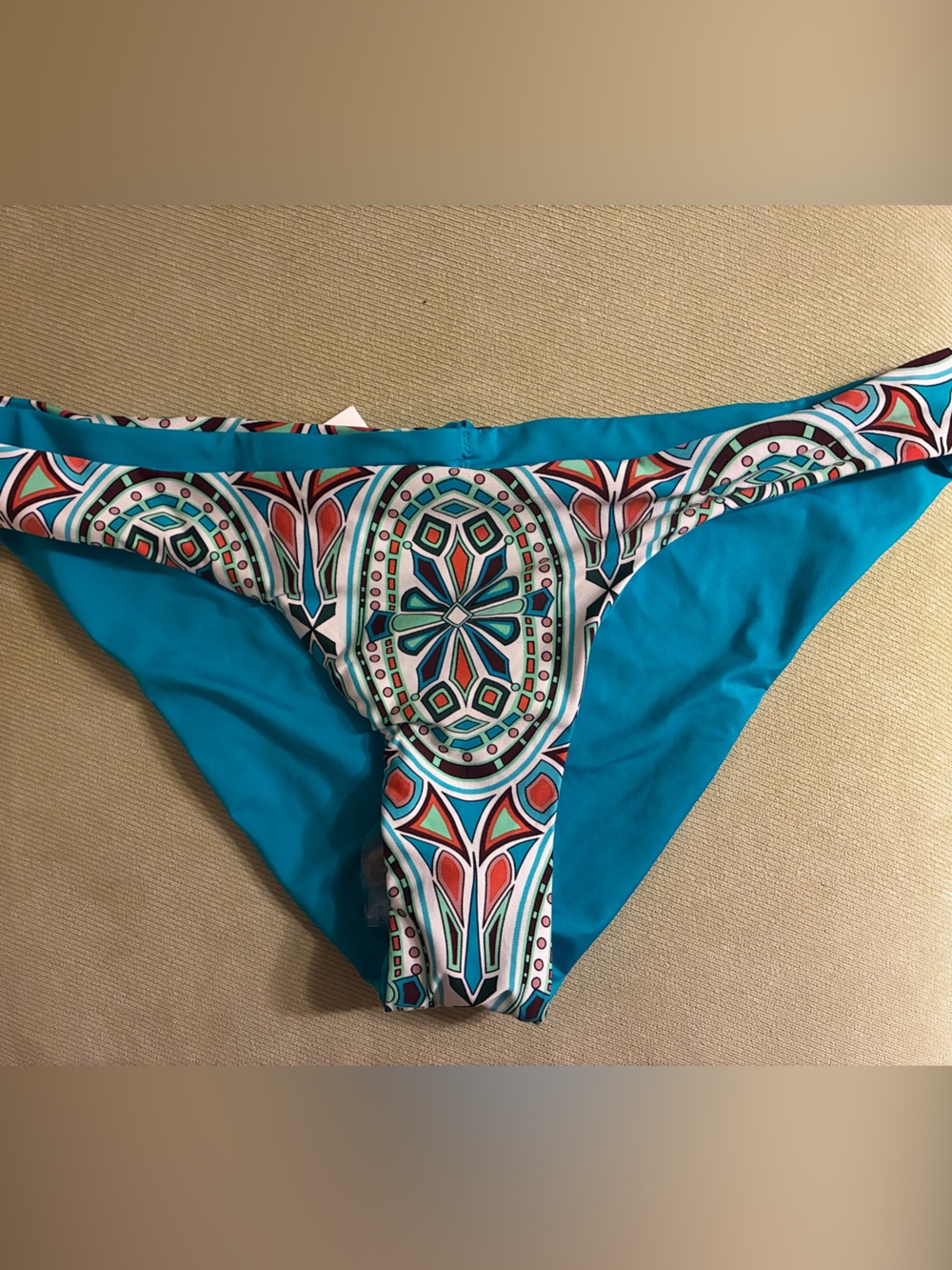 Becca bikini bottom Only L Reversible Modified Thong Beach Cruise Stretchy